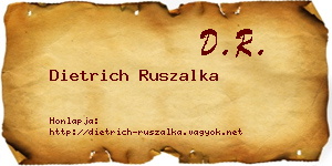 Dietrich Ruszalka névjegykártya